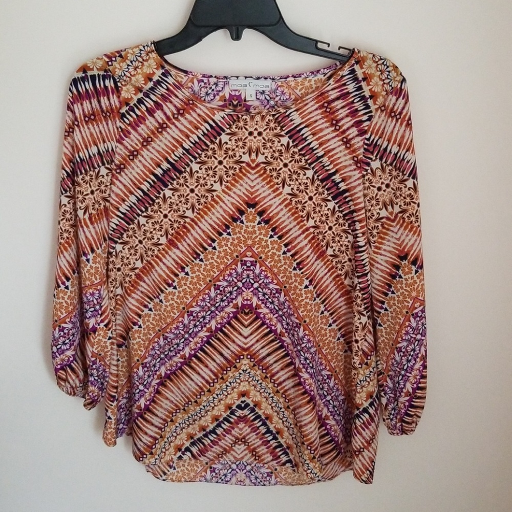 3/4 sleeve silk shirt